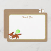 キツネウッドランド樺の木ツリー赤ちゃんシャワーありがとう サンキューカード (正面/裏面)