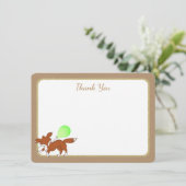 キツネウッドランド樺の木ツリー赤ちゃんシャワーありがとう サンキューカード (スタンド正面)