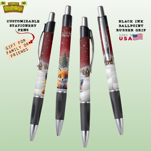 キツネウッドランド野生動物それを雪解きクリスマス🦊 ボールペン