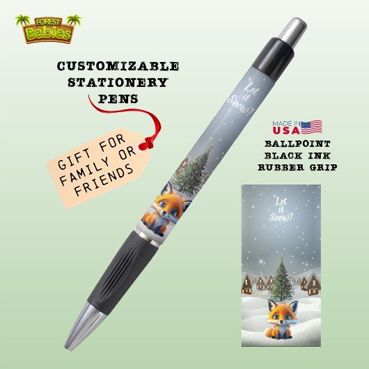 キツネウッドランド野生動物それを雪解きクリスマス🦊 ボールペン