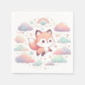 キツネエレガントベビーシャワー スタンダードカクテルナプキン (正面)