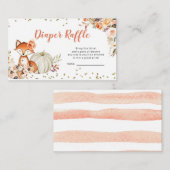 キツネオーガール秋パンプキンベビーシャワーおむつラッフル エンクロージャーカード (正面/裏面)