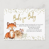 キツネオ男の子秋パンプキンブックベビーベビーシャワー インビテーションポストカード (正面)
