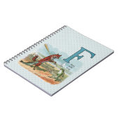 キツネカエル魚釣りアンティークイラストレーション ノートブック (左側)