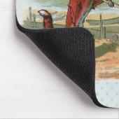 キツネカエル魚釣りアンティークイラストレーション マウスパッド (コーナー)