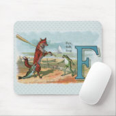 キツネカエル魚釣りアンティークイラストレーション マウスパッド (マウス)