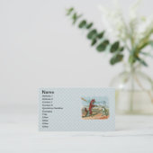 キツネカエル魚釣りアンティークイラストレーション 名刺 (スタンド正面)