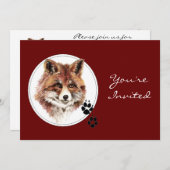 キツネカスタムアニマルバースデーパーティー 招待状 (正面/裏面)