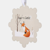 キツネカスタムピースアースミニマリスト オーナメントカード (左)
