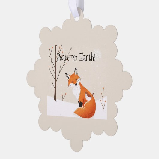 キツネカスタムピースアースミニマリスト オーナメントカード (左)