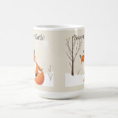 キツネカスタムピースアースミニマリスト コーヒーマグカップ (中央)