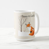 キツネカスタムピースアースミニマリスト コーヒーマグカップ (正面右)