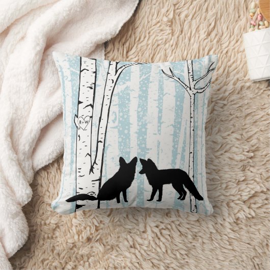 キツネカスタム、バック、ドー、樺の木ツリー装飾用クッション クッション (ブランケット)