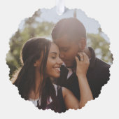 キツネカップル冬リースクリスマスパーソナライズされた オーナメントカード (裏面)