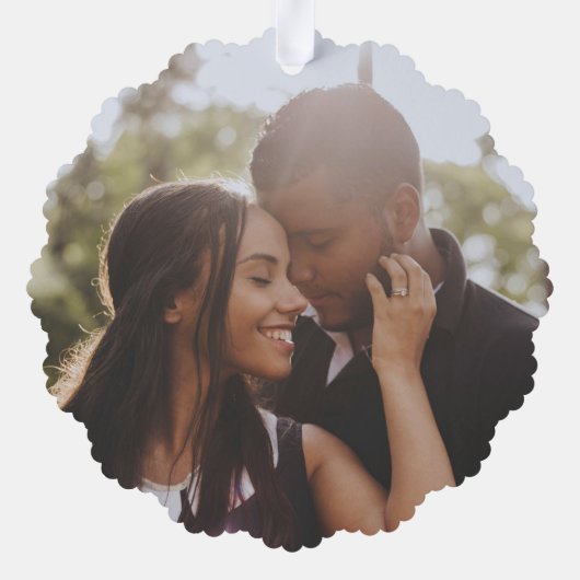 キツネカップル冬リースクリスマスパーソナライズされた オーナメントカード (裏面)