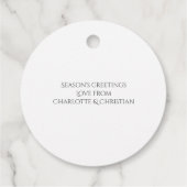 キツネカップル冬リースクリスマス フェイバータグ (裏面)