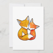 キツネカップル結婚式招待状かわいいウッドランドキツネ 招待状 (正面)