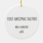 キツネカップル贈り物初めてのクリスマスの一緒カスタム化 セラミックオーナメント (裏面)