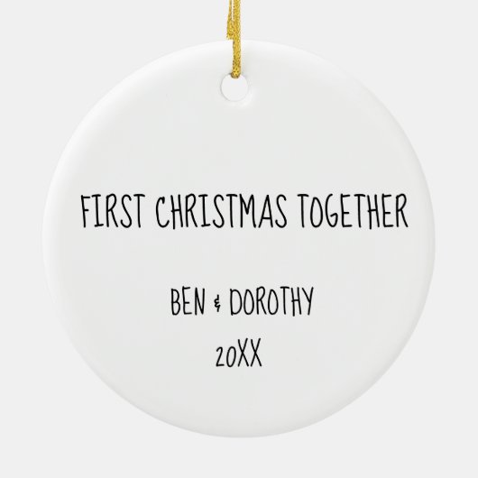キツネカップル贈り物初めてのクリスマスの一緒カスタム化 セラミックオーナメント (裏面)
