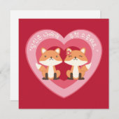 キツネカップル「あなたは私に大切対して」 韓国語で シーズンカード (正面/裏面)