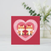 キツネカップル「あなたは私に大切対して」 韓国語で シーズンカード (スタンド正面)