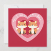 キツネカップル「あなたは私に大切対して」 韓国語で シーズンカード (正面)