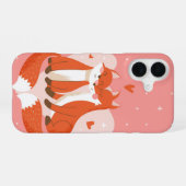 キツネカップル iPhone 16ケース (裏面横)