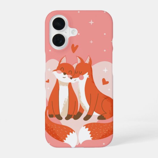 キツネカップル iPhone 16ケース (裏面)