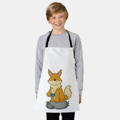 キツネカップ エプロン (着用した状態)