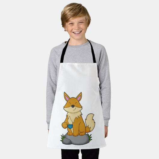 キツネカップ エプロン (着用した状態)