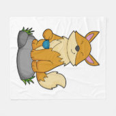 キツネカップ フリースブランケット (正面(横))