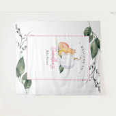 キツネカボチャ赤ちゃんシャワーバックドロップグリーナリー タペストリー (正面(横))