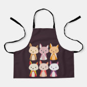 キツネカラフル漫画 エプロン (正面)