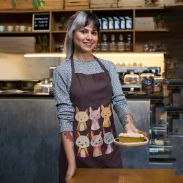 キツネカラフル漫画 エプロン