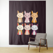 キツネカラフル漫画 タペストリー (インサイチュ)