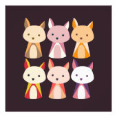 キツネカラフル漫画 フォトプリント            (正面)