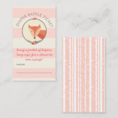 キツネガールベビーシャワーゲームおむつラッフルチケット エンクロージャーカード (正面/裏面)