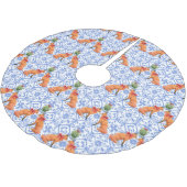 キツネキスをするズアンダーミストレートブルーチノワセリー ブラッシュドポリエステルツリースカート (アングル)