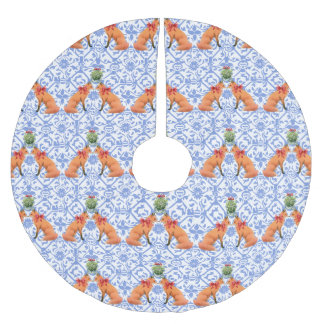 キツネキスをするズアンダーミストレートブルーチノワセリー ブラッシュドポリエステルツリースカート