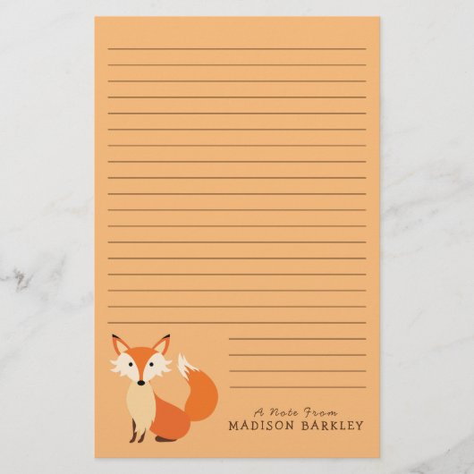 キツネキッズのかわいい森林動物 便箋 (正面)