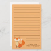 キツネキッズのかわいい森林動物 便箋 (正面/裏面)