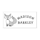 キツネキッドのかわいいウッドランドの動物名 ラバースタンプ (インプリント)