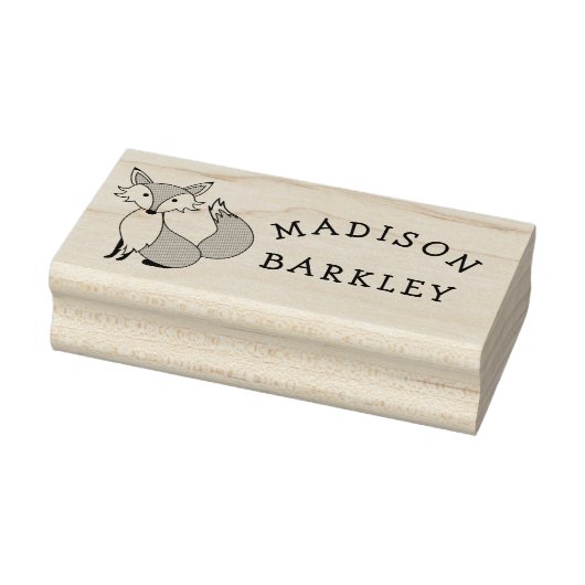キツネキッドのかわいいウッドランドの動物名 ラバースタンプ (スタンプ)