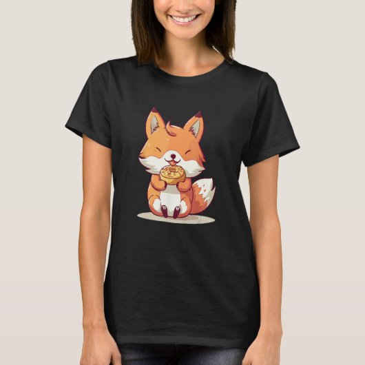 キツネキツネアンドドーナツカワイイデザイン Tシャツ (正面)