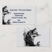 キツネキツネヘッドロゴアニマルハウリングムーン 名刺 (正面/裏面)