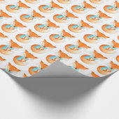 キツネキューブウィンターアートパターン(の模様が)あるクリスマスラップ ラッピングペーパー (角)