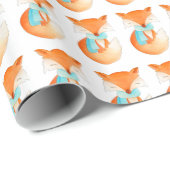 キツネキューブウィンターアートパターン(の模様が)あるクリスマスラップ ラッピングペーパー (ロールコーナー)