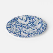 キツネクラシックブルーホワイトウッドランドアニマルズバニー ペーパープレート (アングル)