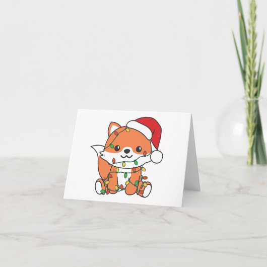 キツネクリスマスウィンターアニマルズホリデーキツネ シーズンカード (正面)