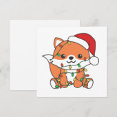 キツネクリスマスウィンターアニマルズホリデーキツネ シーズンカード (正面/裏面)